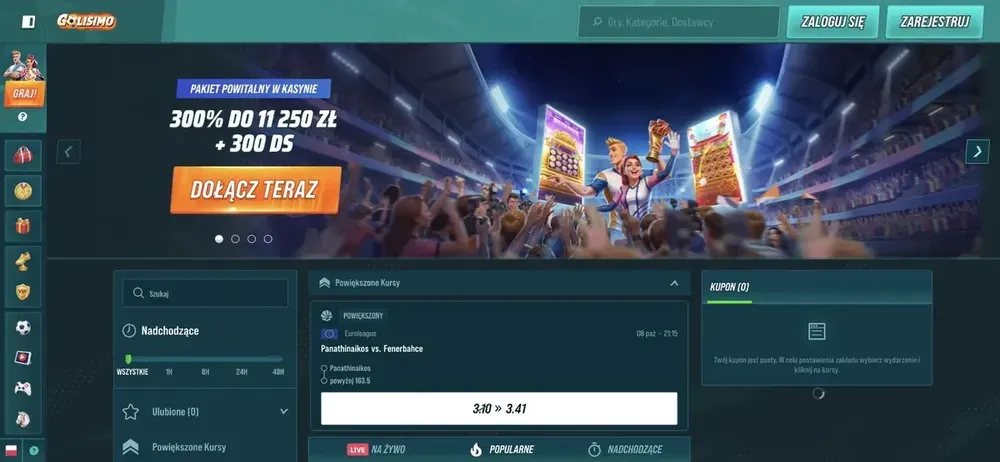 Golisimo casino - strona główna z bonusem 300%